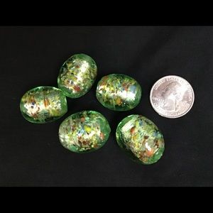 Large Green Murano Style Beads